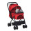 PawHut PawHut Pet Stroller Dog Foldable Travel Carriage with Reversible Handle, Red 5