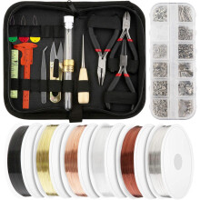 Wire Wrapping Jewelry Making Supplies Kit Jewelry Wire,Jewelry Tools Pliers Cutters Beading Tools Jewelry Findings for Jewelry DIY Crafting