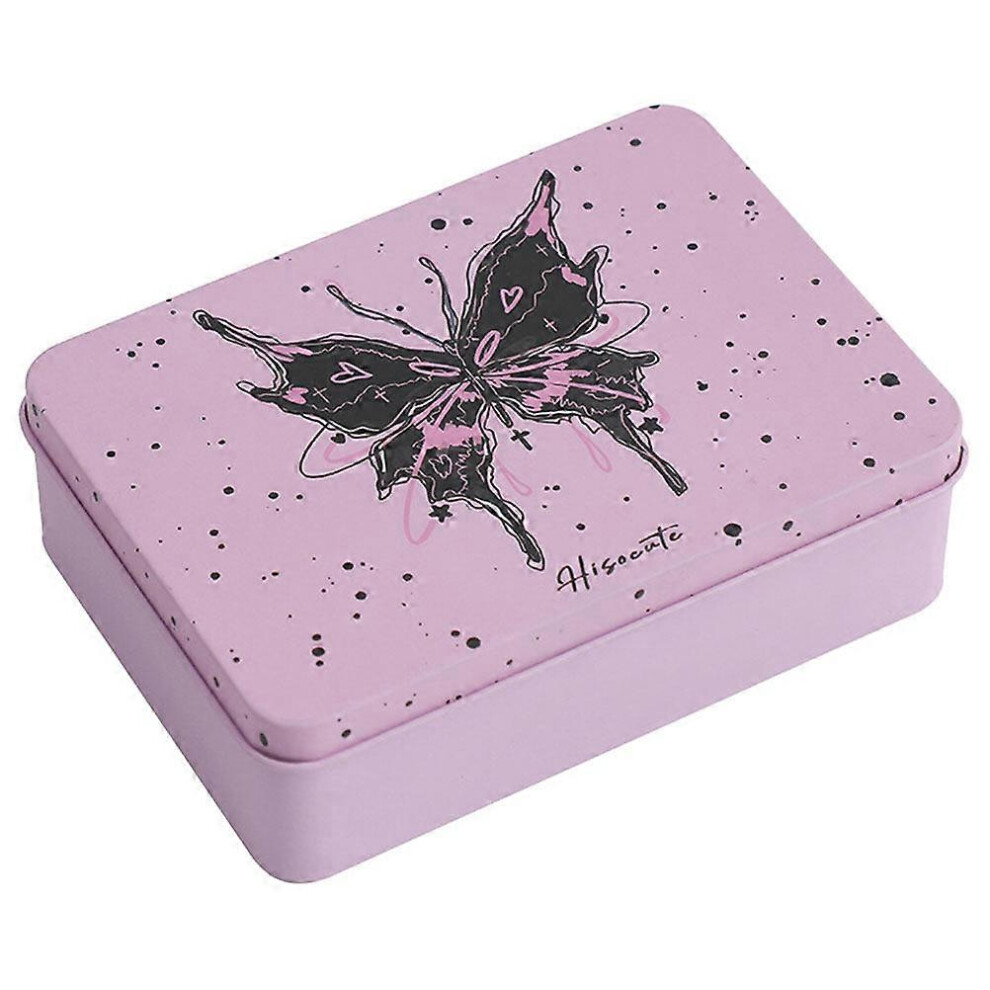 Kricely (, One Size) Tin Box Container Metal Tin Storage Box With Lid Candy Cookie Container Gift Box Pink