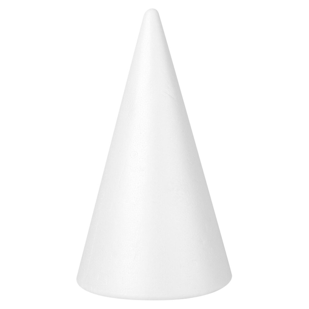 Kricely (As Show, One Size) Handmade Solid Cone Children Diy Craft Cone Accessories Home Cone For Christmas (34.5X19.5cm) White