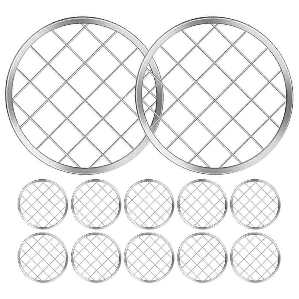 Kricely (8.60X8.60x0.20cm, One Size) 12Pcs Mason Jar Floral Grid Reusable Flower Vase Grid Stainless Steel Flower Gird Mason Jar Gird