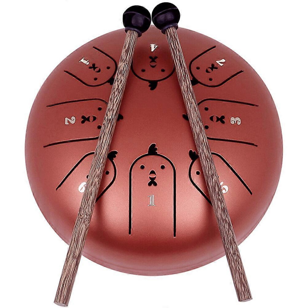 Kricely (As Shown, One Size) Tongue Drum 5.5 Inch Hand Drum Meditation Drum Percussion Instrument Accessory