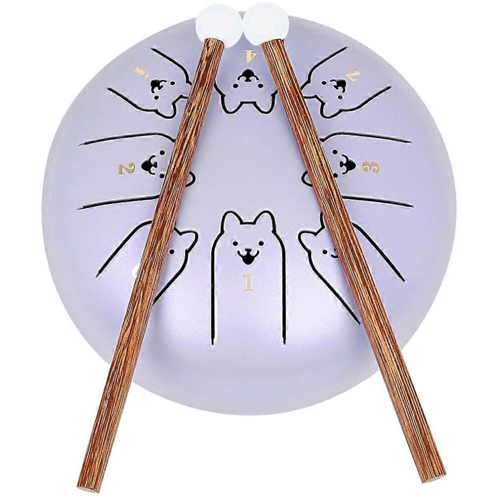 Kricely (, One Size) Tongue Drum 5.5 Inch Hand Drum Meditation Drum Percussion Instrument Accessory Purple