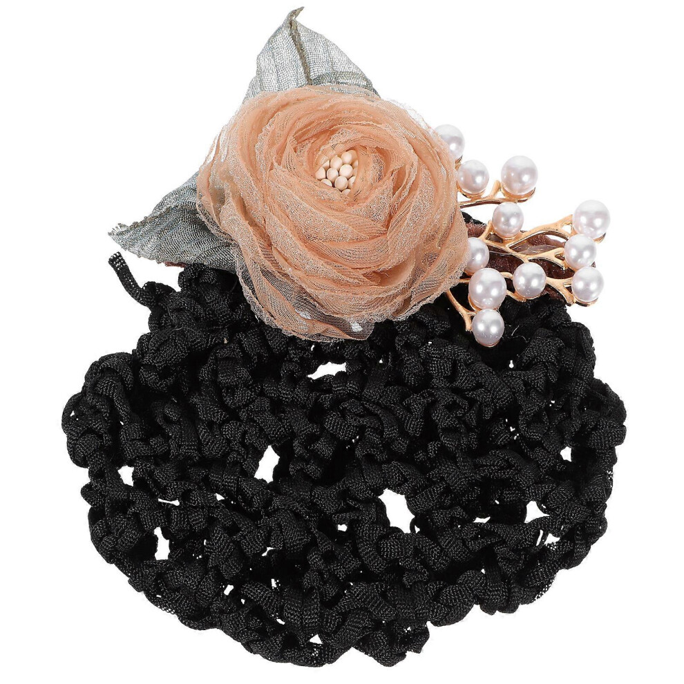 Kricely (As Show, One Size) Flower Hair Bun Cover Women Hair Net Clip Flower Hair Accessory Nurse Hair Net For Nurses Stewardess