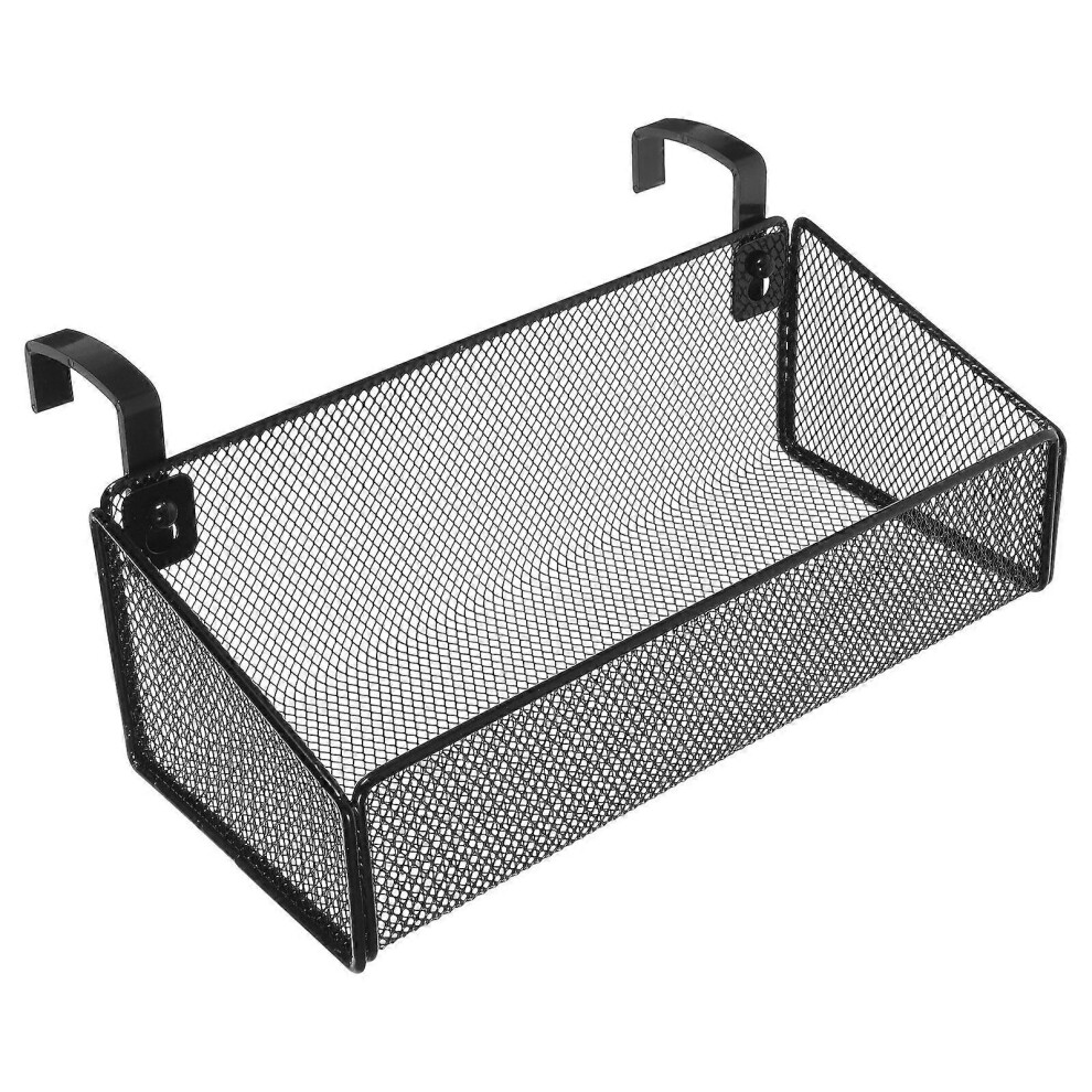 Kricely (Black, One Size) Bedside Hanging Storage Basket Dorm Bedside Organizer Holder Hanging Basket With Hooks