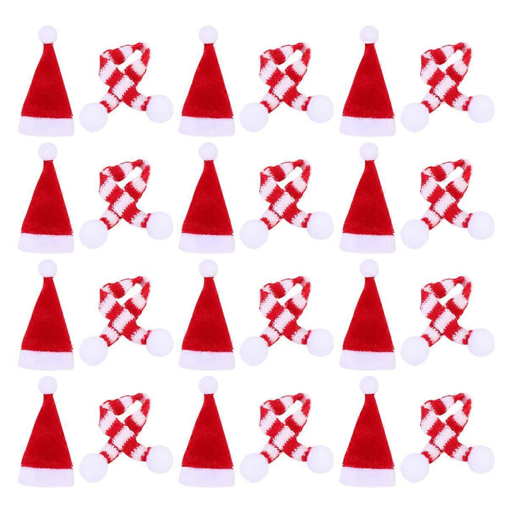 Kricely (As Show, One Size) 20Pcs Lovely Knitted Decor Christmas Ornament Mini Christmas Craft For Dolls