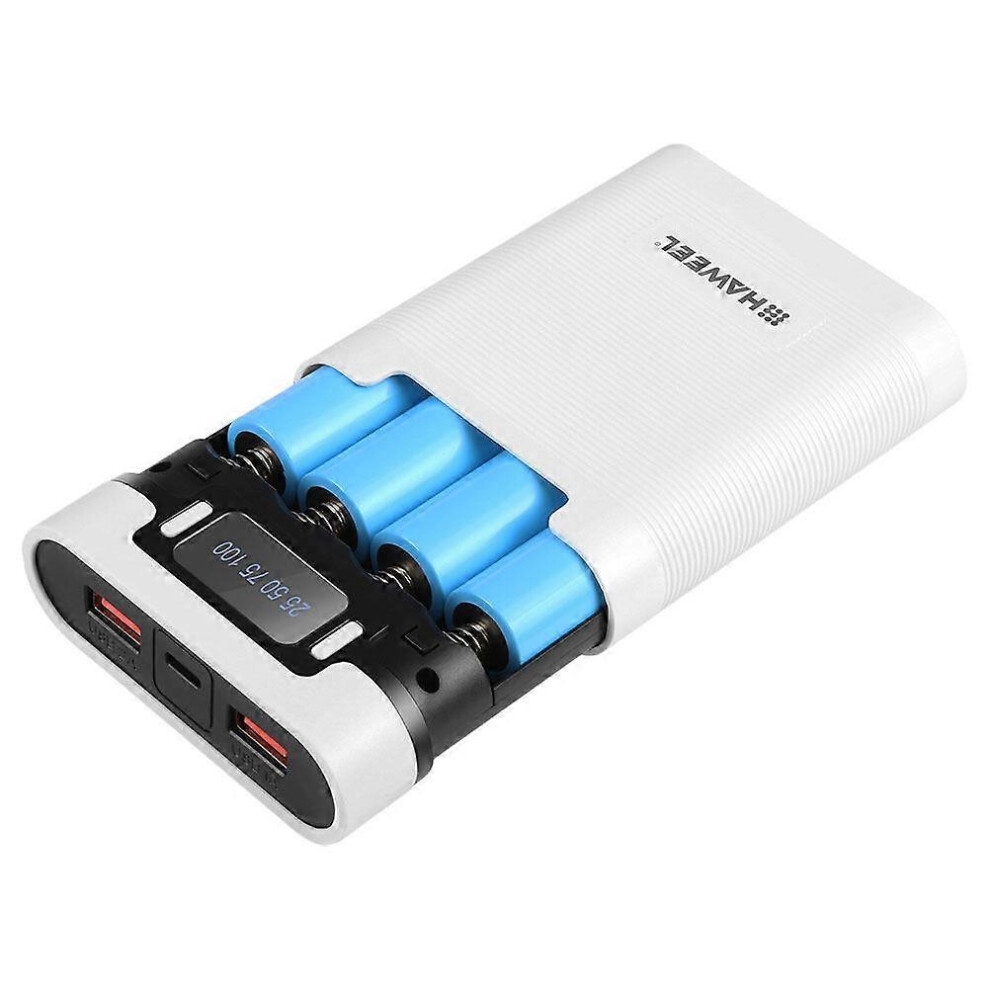 Kricely (White, One Size) Diy 18650 Power Bank 4 Slots 18650 Battery Case Battery Charger Outer Case Supply