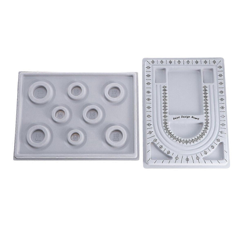 Kricely (As Show, One Size) 2Pcs Creative Diy Design Plate For Jewelry Beads Bracelet Necklace Making Design Tray (Chinese And English For Random)