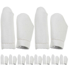 (As show, One size) 20Pcs Leather Thimble Finger Protectors Practical Finger Cots (Random Color)