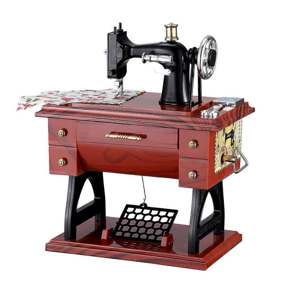 Kricely (As Show, One Size) Vorcool Vintage Sewing Music Box Musical Toy Sewing Machine Music Sartorius Model Play Creative Gift