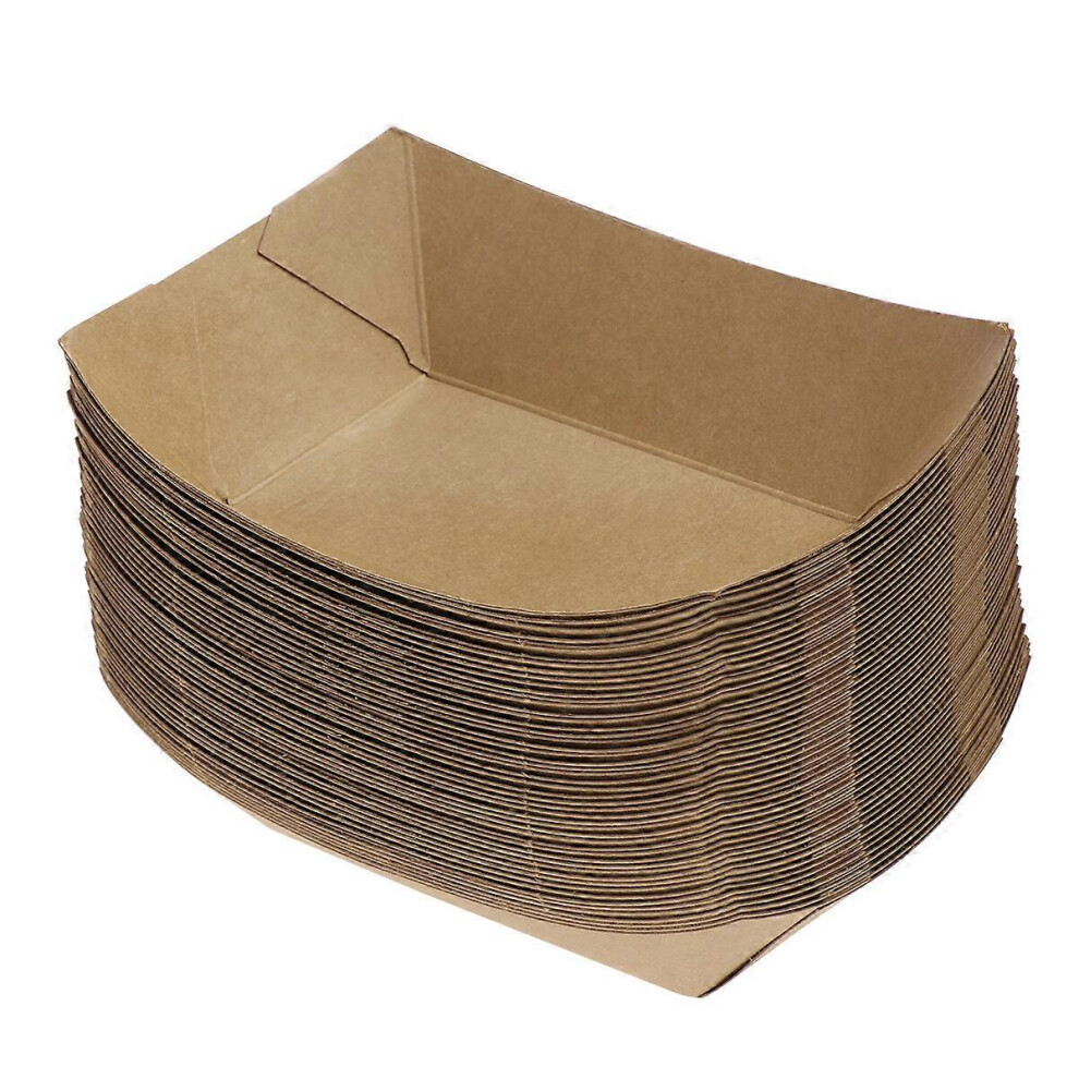 Kricely (As Show, One Size) Toyvian 50Pcs Ship Shape Take Out Containers Easy Fold Box Kraft Paper Box Lunch Salad Carton For Party