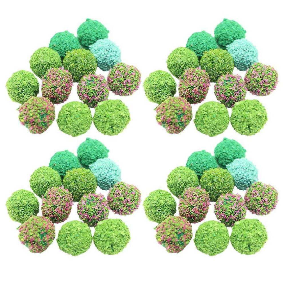 Kricely (As Show, One Size) 50Pcs Miniature Plant Ball Sand Table Bush Trees Balls Vegetation Groups Shrubs Railway Model