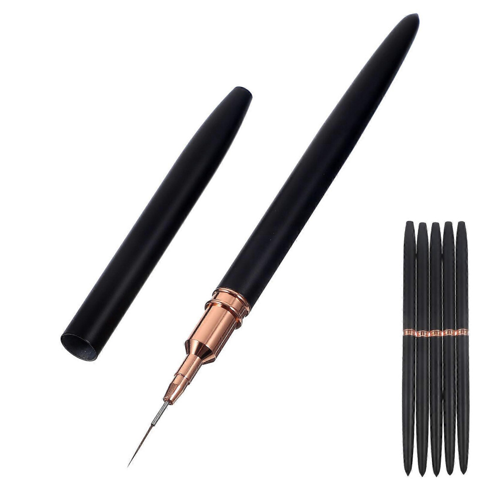 Kricely (As Show, One Size) 5Pcs Nail Art Brushes Manicure Nail Pen Brush Diy Nail Art Liner Nail Liner Manicure Tool