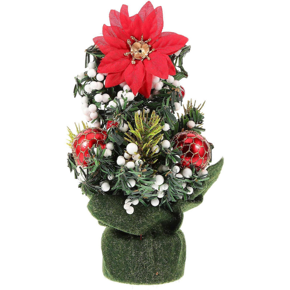 (16.00X10.00X10.00CM, One size) Xmas Tree Ornament Desktop Artificial Christmas Tree Adornment Cloth Christmas Tree-image-OPC-PH22HT8-NEW