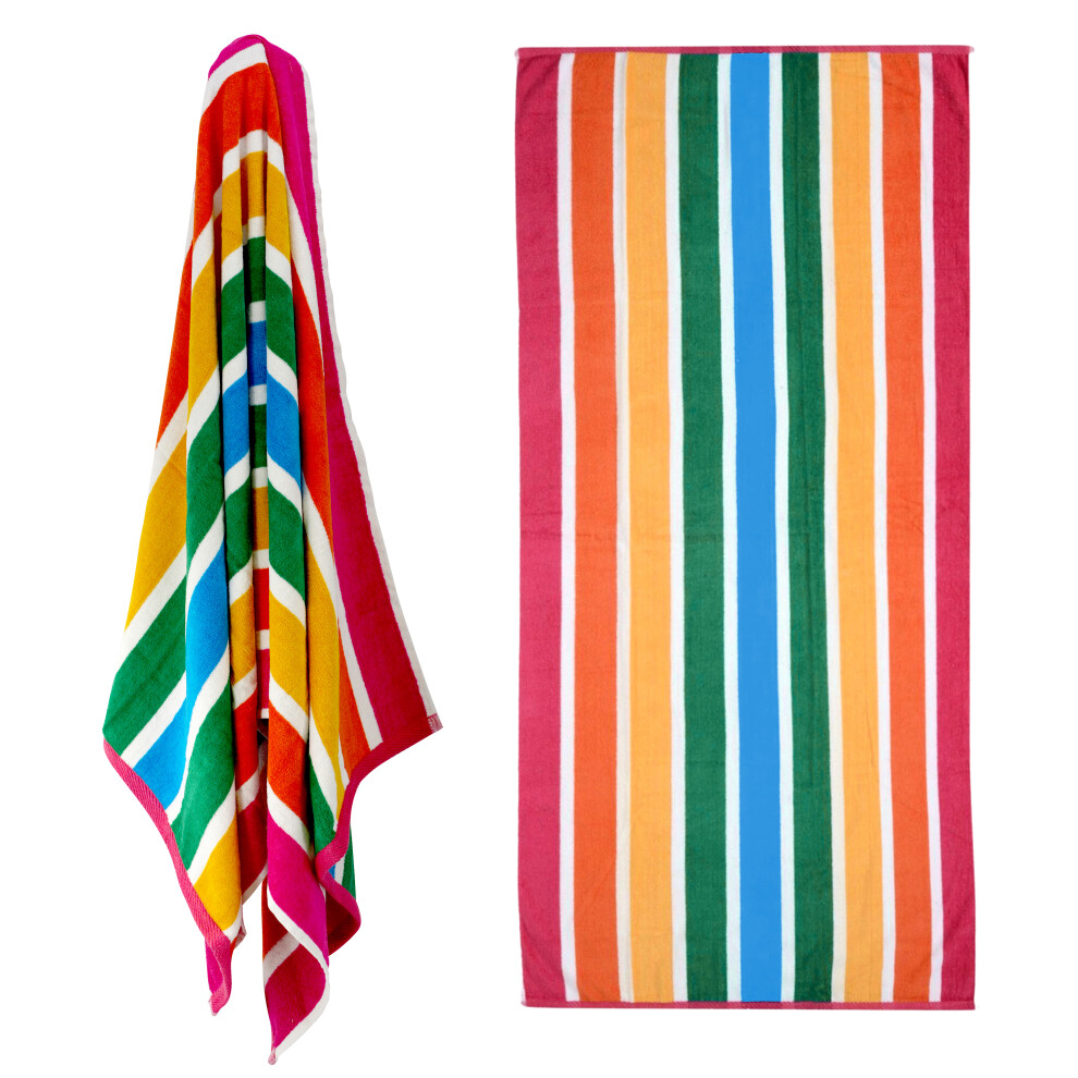 (6-K006) GEEZY Soft Cotton Beach Towel Velour Multicolor Outdoor Travel Summer Pool Lightweight