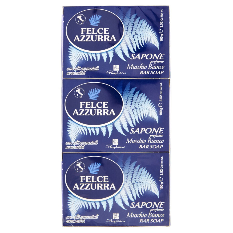 Felce Azzurra Blue Fern Moss Soap Gr.100 Pack Of 3
