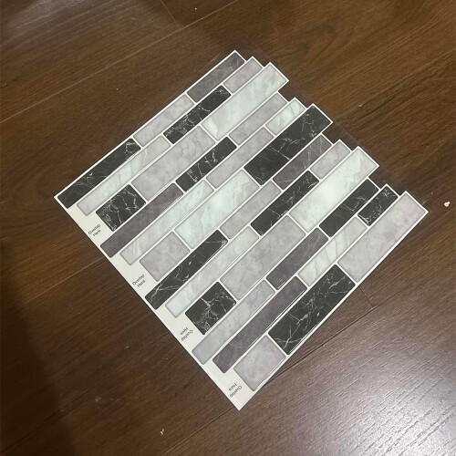 Living And Home 10Pcs Kitchen Bathroom Marble Pattern Self-Adhesive Wall Tile Sticker 1