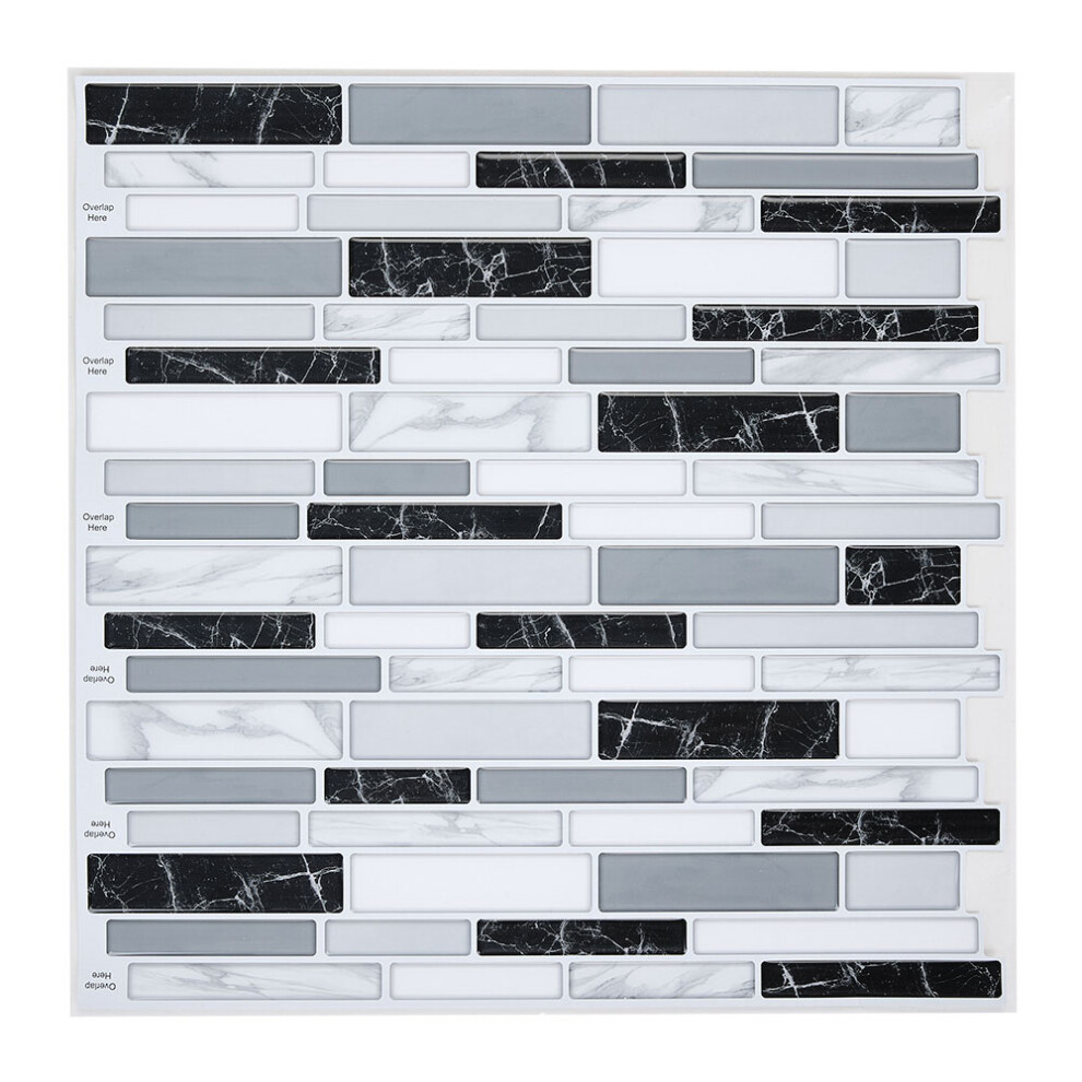 10Pcs Realistic Stone Marble Pattern Self Adhesive Wall Tile Stickers