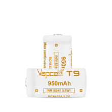 2x Vapcell T9 16340 950mAh 3.7V Batteries CR123A