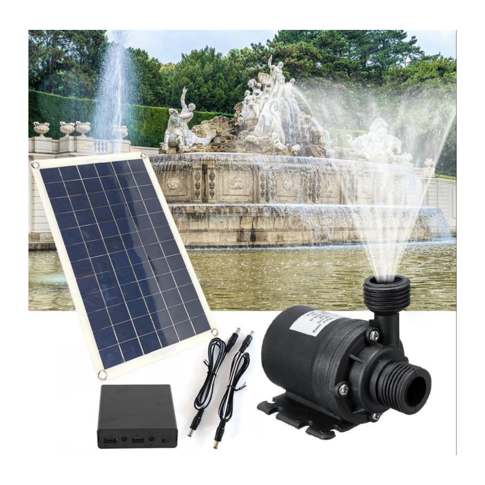 50w 800l/h Solar Panel Powered Water Pump Pond Garden Water Submersibles Aquarium Pumps UK