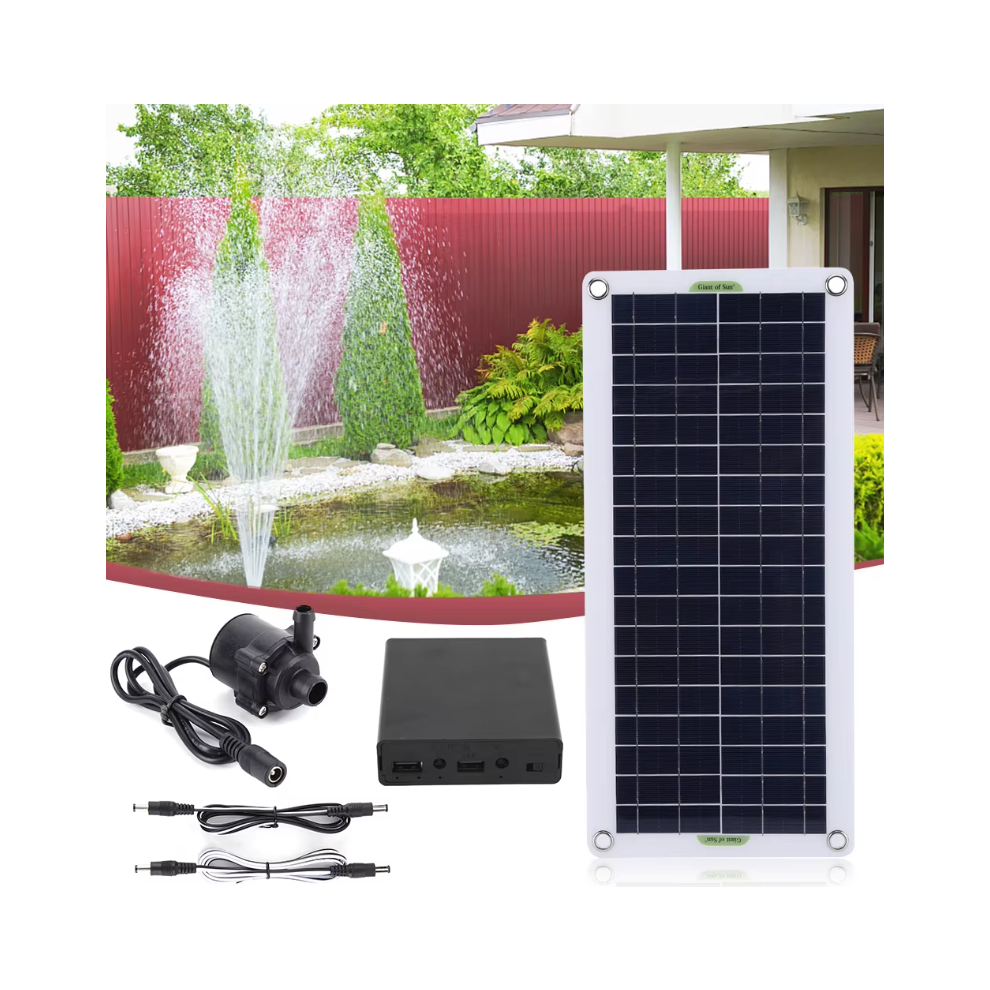 50W 800L/H Solar Panel Power Water Pump Set Submersible Water Pump Fish Pond Garden Fountain Decoration 4027917219383