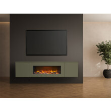 Acantha Orion Electric Floating Media Wall Suite in Agave Green, 91 Inch