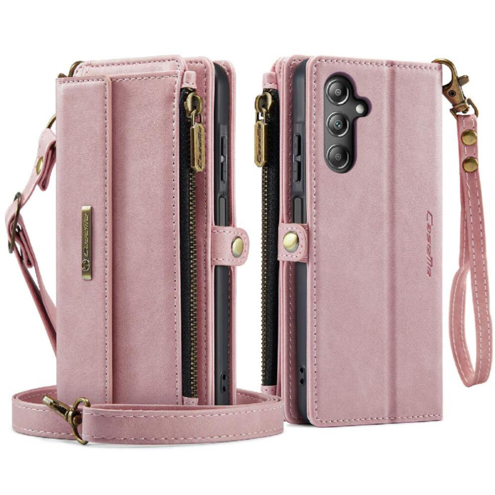 (Pink) Wallet Case For Samsung Galaxy A16 Detachable Stra Rfid Blocking With Card Slots Pu Leather Pink 764544246965