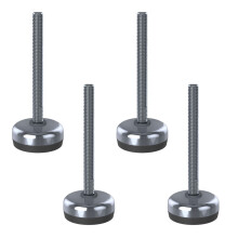 Rostfreier Nivellierfuß M10x100 50mm Basis & Anti-Vibrations-Pad 1400kg - Set von 4