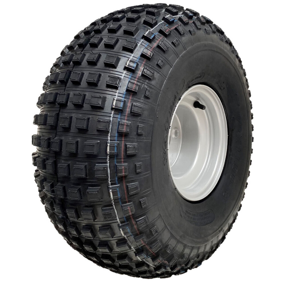 22X11.00-8 Knobby Atv Pneumatico 4 Stud Cerchio In Acciaio 4 Ply Trailer Quad Ruota 100 Mm Pcd