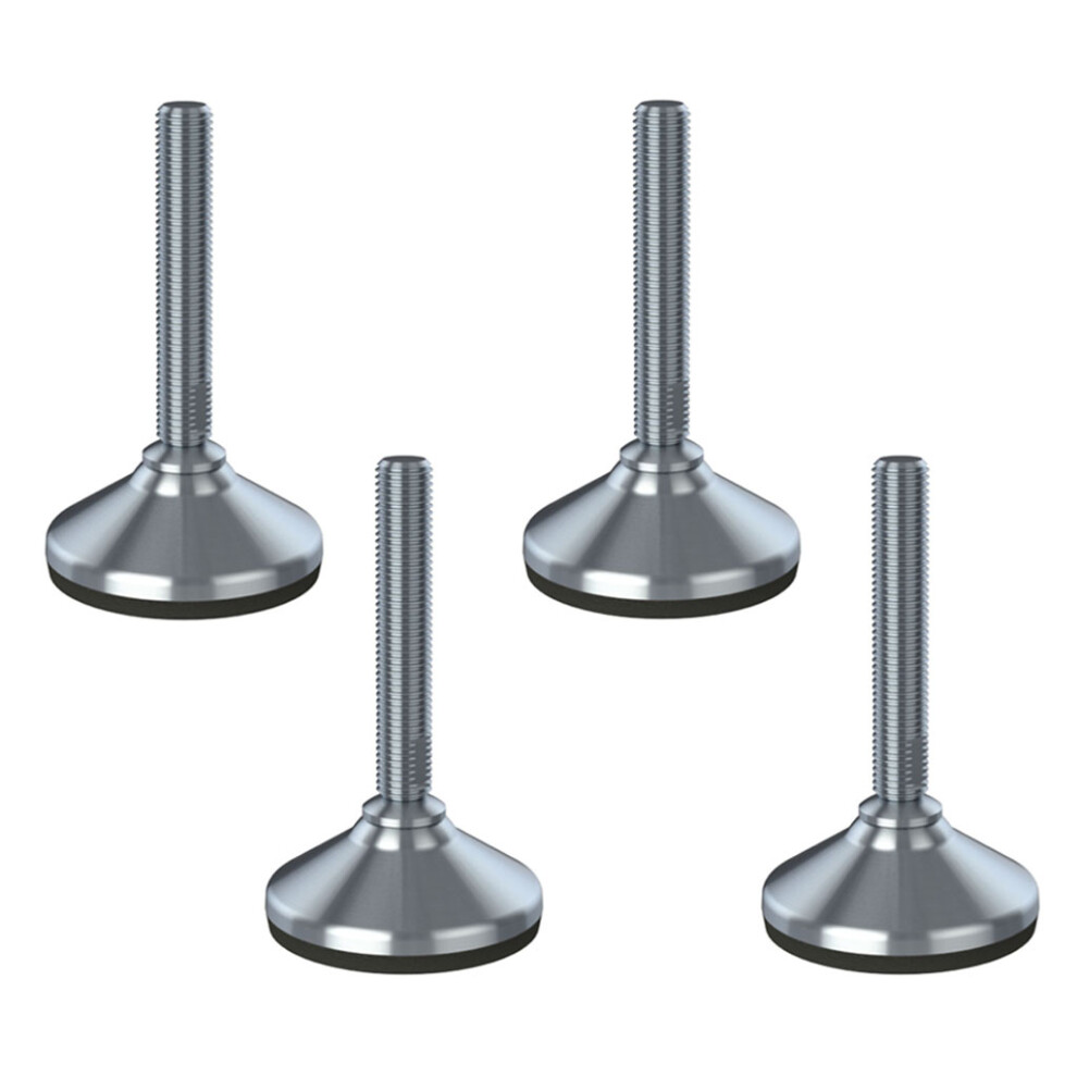 Stainless Levelling Foot M16x100 80Mm Base & Anti-Vibration Pad 6000Kg -Set Of 4 5056116816443