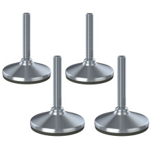 Piede livellatore in acciaio M16x100 base da 105 mm e cuscinetto antivibrante 8800 kg-Set di 4