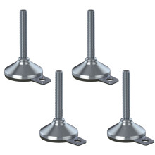 Rostfreier Nivellierfuß M16x100 80mm Basis & Anti-Vibrations-Pad 6000kg -Set von 4