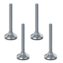 Pied de nivellement en acier inoxydable M16x150 base de 65 mm et tampon antivibration 3600 kg - Ensemble de 4
