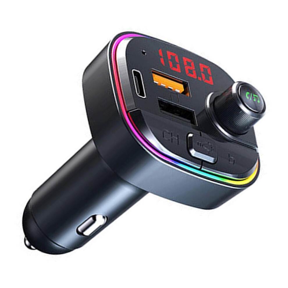 (As Show, One Size) Car Bluetooth Fm Transmitter Noise Cancelling Pd Qc3.0 With Dual Usb Ports Bluetooth 5.0 Radio Recei 6909775641286