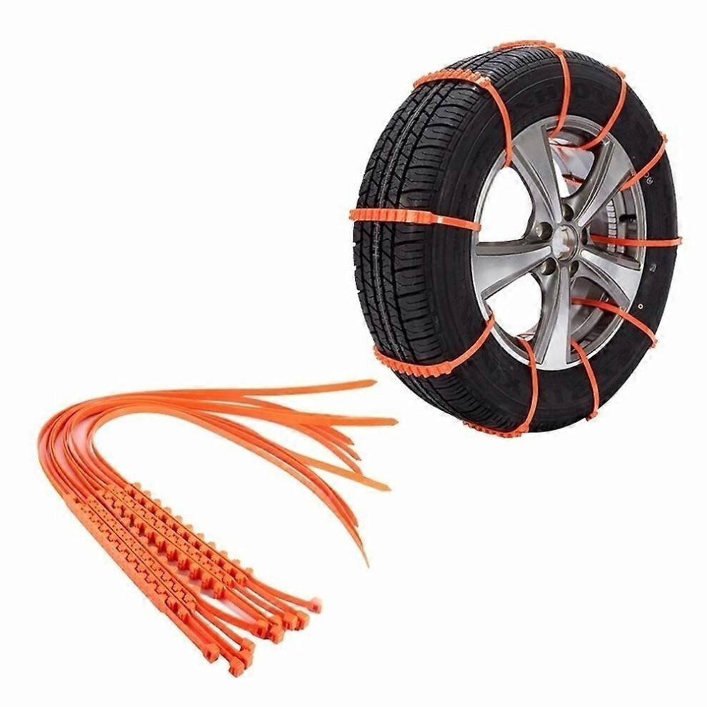(As Show, One Size) 10Pcs Nylon Snow Chain Emergency Anti Skid Mud Snow Chain Survival Traction Car Tire Chains For Car 6909775626979