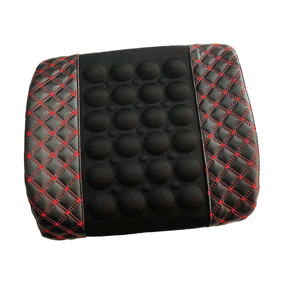(As Show, One Size) Car Electric Lumbar Support Dc12v 2 Speed Adjustment Universal Fit Vibrating Back Massager For Vehic 6909775645017