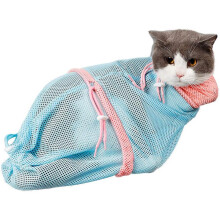Heytea Cat Bathing Bag,Cat Shower Net Bag,Breathable Cat Grooming Bag,Adjustable Cat Washing Shower Bag - -