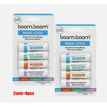 (2set= 8pcs Nasal Stick ) BoomBoom Essential Oil & Menthol Inhaler Aromatherapy Inhaler Nasal Stick