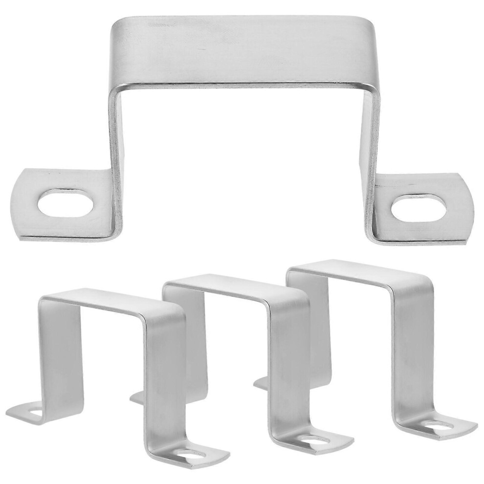 Kricely (As Show, One Size) 4Pcs Pipe Clamp Square Tube Clamp Bracket 2X2 Inch Pipe Support Base Hanger