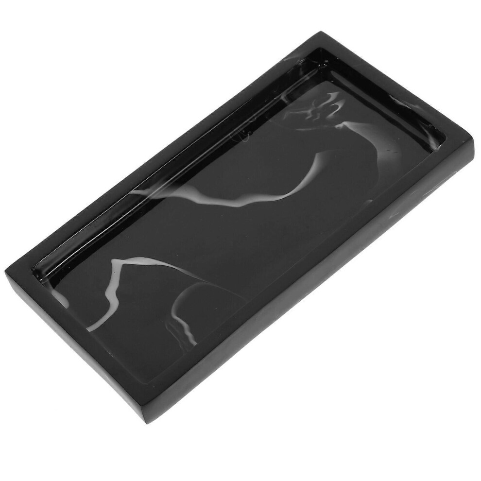 Kricely (As Show, One Size) Bathroom Countertop Tray Decorative Marbling Vanity Tray Multi-Functional Jewelry Tray Perfume Dish