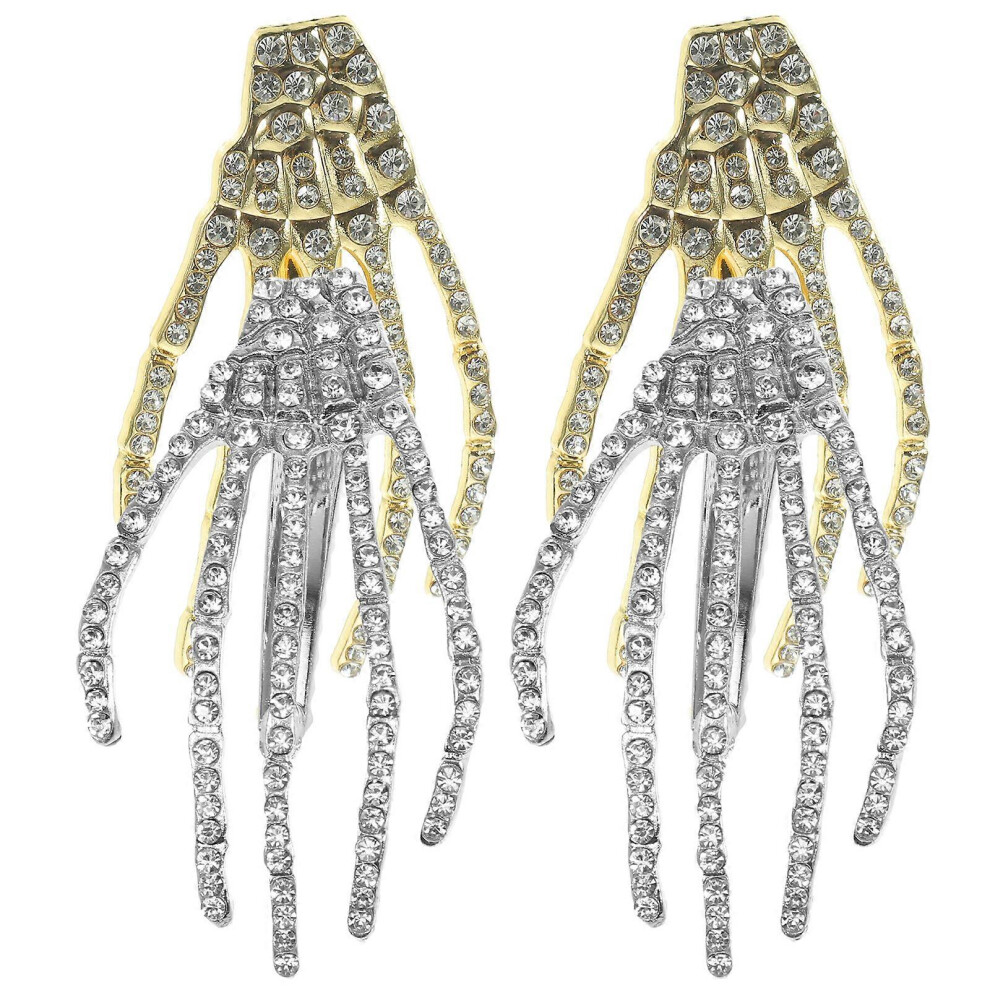 Kricely (As Show, One Size) 4Pcs Halloween Rhinestone Duckbill Hair Hairpin Alloy Barrettes Hair Accessories