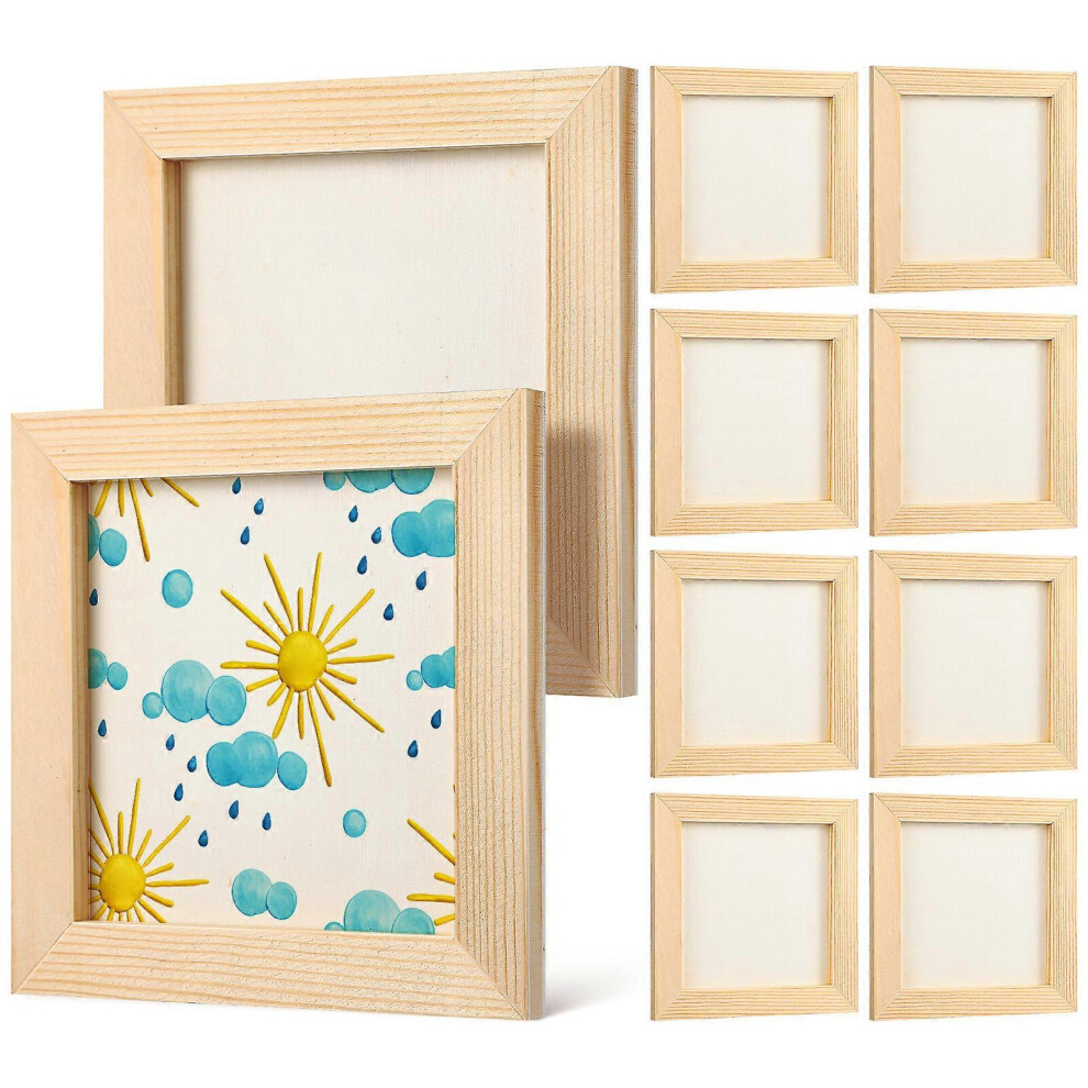 Kricely (As Show, One Size) 10 Pcs Unfinished Wooden Picture Frames Diy Photo Frames Wood Photo Frames For Crafts Painting Projects