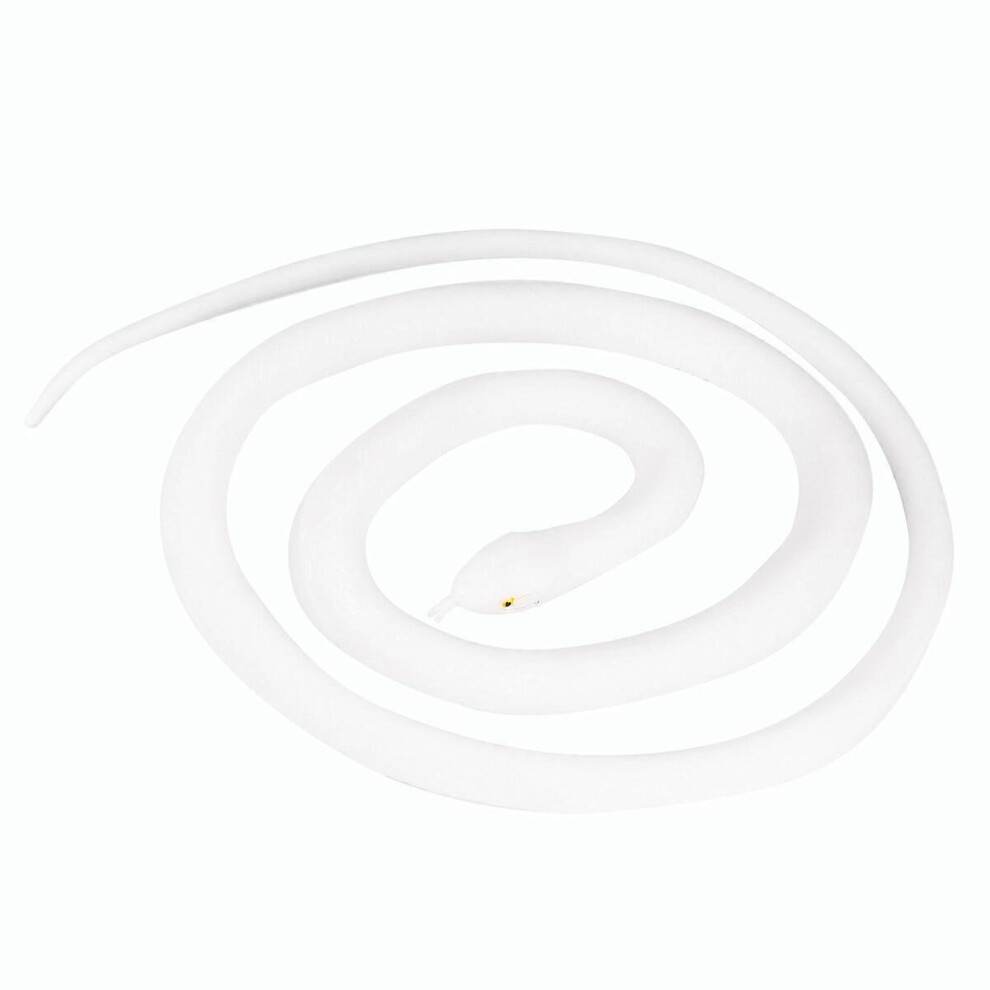 Kricely (As Show, One Size) Fake Snake Toy Simulation Snake Realistic Snake Prank Prop Cosplay Props Tricky Playthings For Kids Children (White) White