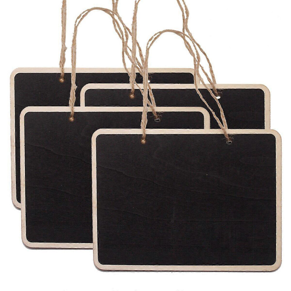 Kricely (As Show, One Size) 4 Pcs Mini Chalkboards Rectangular Hanging Blackboard Double Sided Chalkboard Wedding Party Table Number Place Tag Message Board S