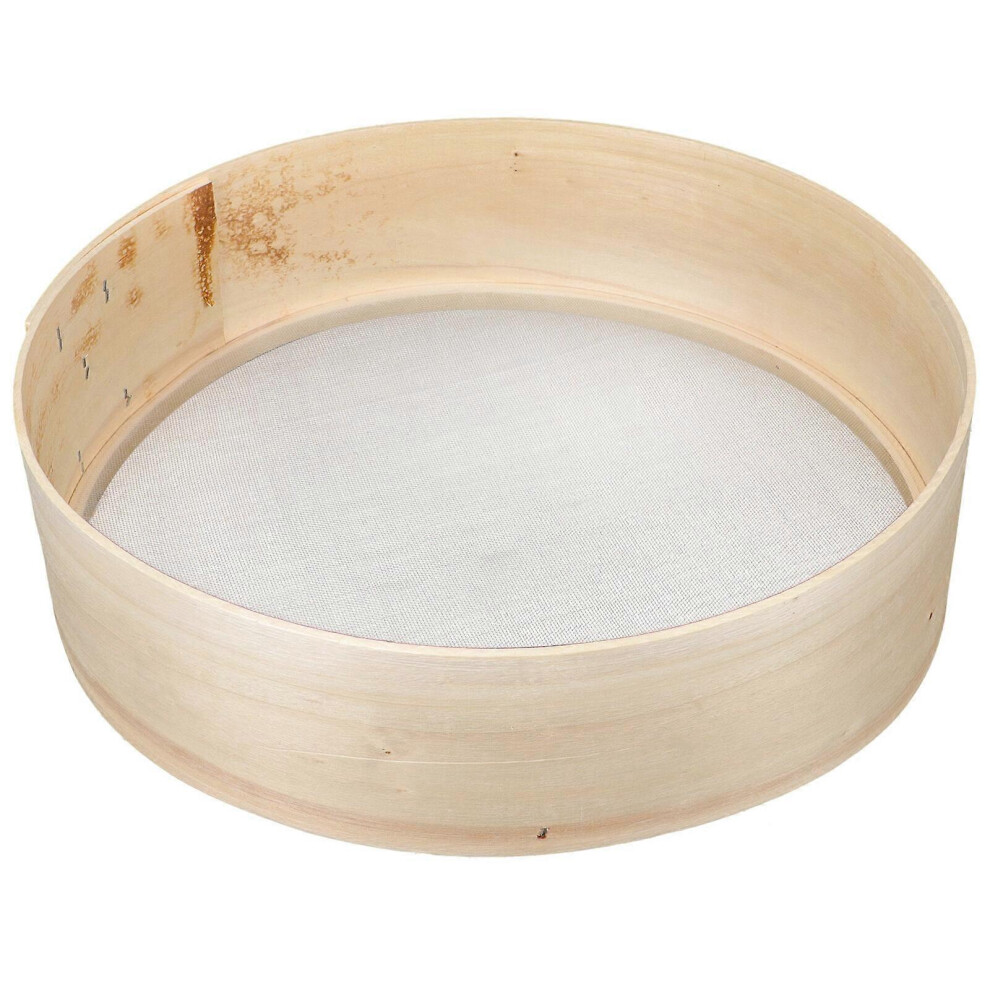 Kricely (As Show, One Size) Household Flour Sifter Handheld Sieve Wooden Flour Strainer Sieve Baking Tool