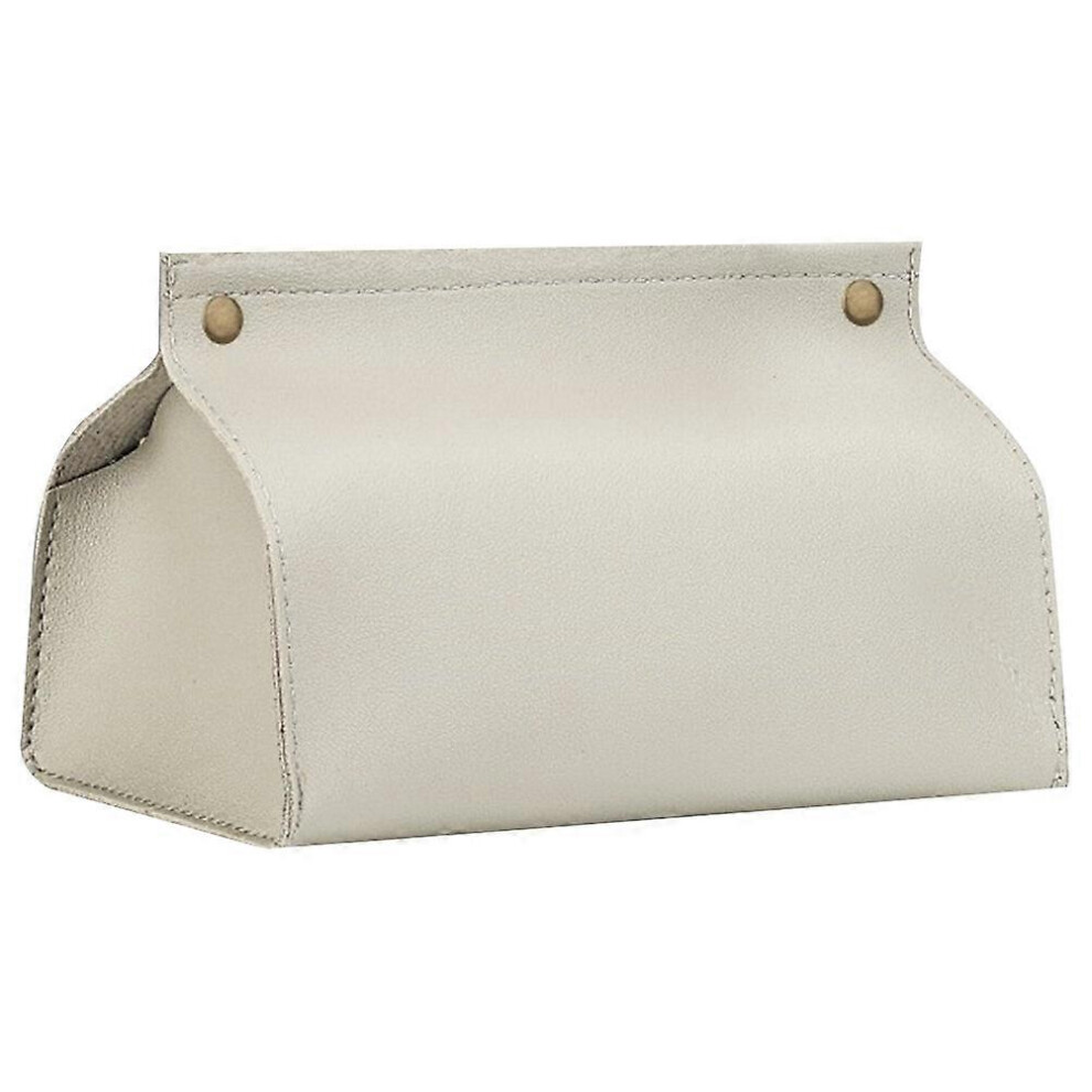 Kricely (, One Size) Napkin Dispenser Car Tissue Holder Pu Leather Paper Towel Case Napkin Dispenser Beige