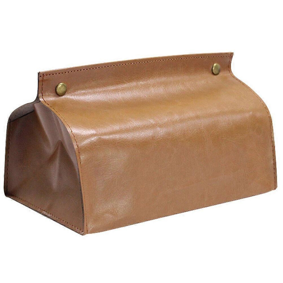Kricely (, One Size) Napkin Dispenser Car Tissue Holder Pu Leather Paper Towel Case Napkin Dispenser Brown