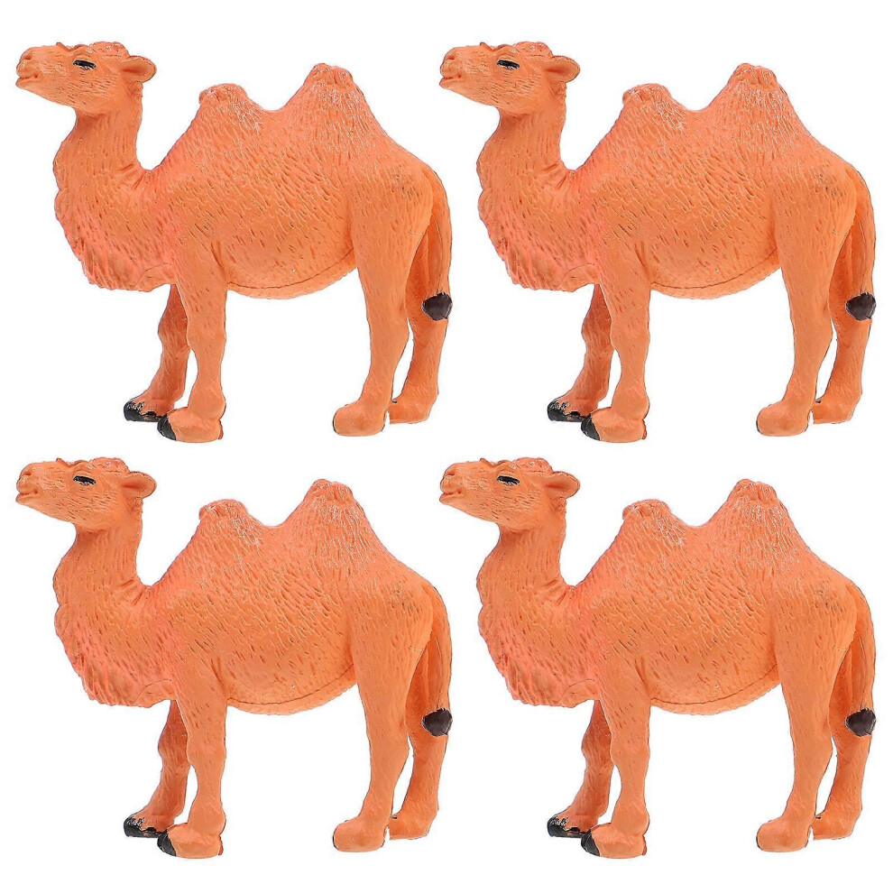 Kricely (As Show, One Size) 4Pcs Miniature Camel Models Pvc Camel Figurine Animal Model Desktop Ornaments Kids Toy
