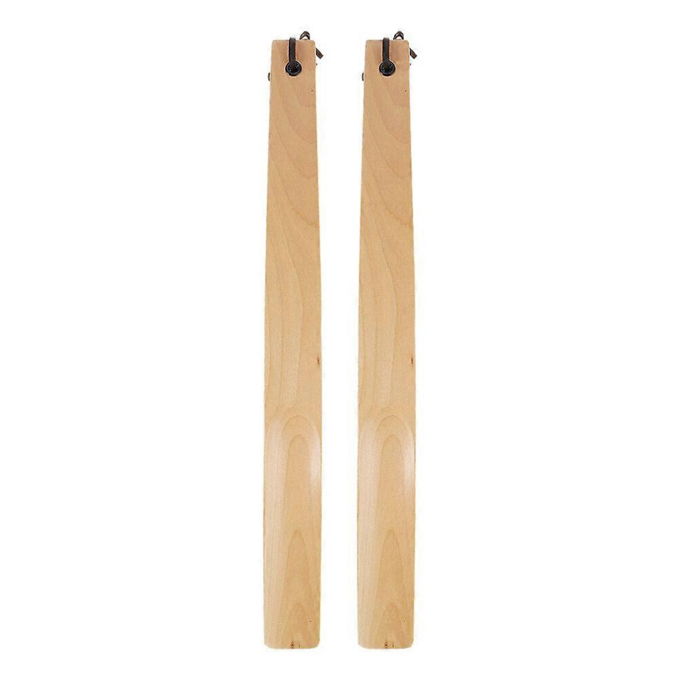 Kricely (As Show, One Size) 2Pcs Wood Handle Shoehorns Simple Shoe Lifter Horns Practical Wood Shoehorns