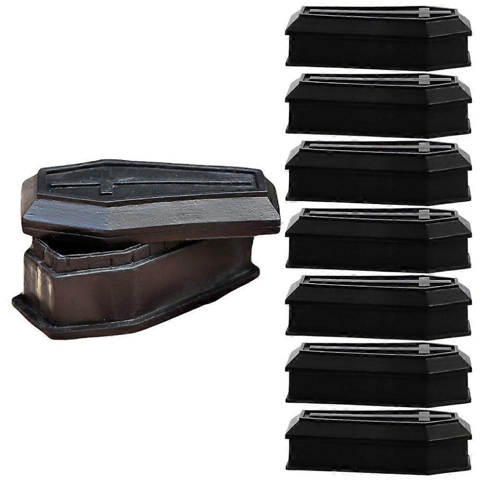 Kricely (As Show, One Size) 8Pcs Coffin Box Models Halloween Prank Props Halloween Coffin Box Ornaments Party Decors